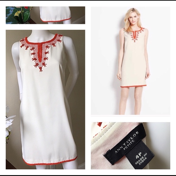 Ann Taylor Dresses & Skirts - 🌹Sale Ann Taylor Ivory Bead Embellished Dress 4P